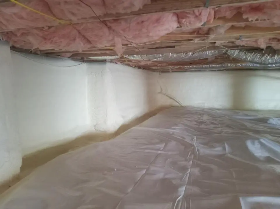 Crawl space encapsulation with closed-cell spray foam for Flat Roof Repair in Adrian